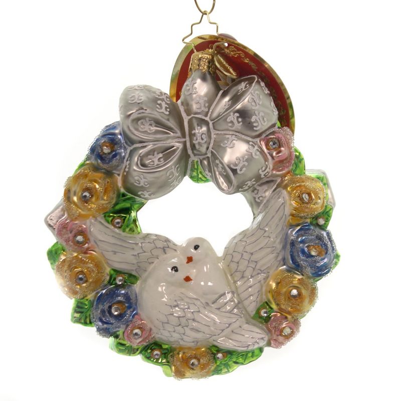 Christopher Radko 4.75" Lovey Dovey Wedding Doves Love  -  Tree Ornaments