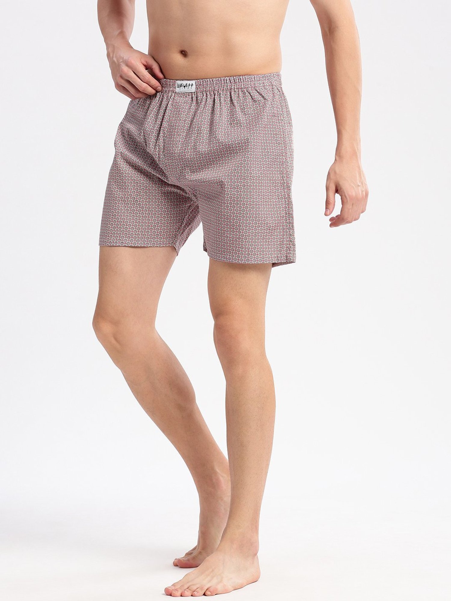 Showoff Red Cotton Slim Fit Printed Boxers