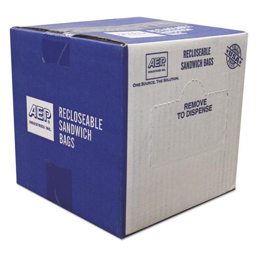 Recloseable Zipper Seal Sandwich Bags, 1.15mil, 6.5 x 5.875, Clear, 500/Box WBIZIP1SS500