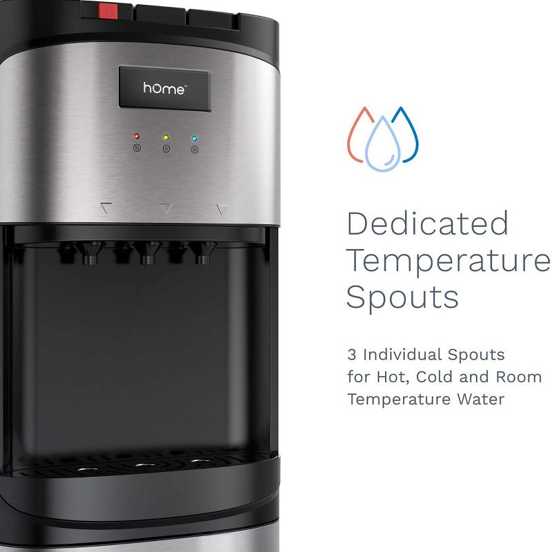 Home Labs Bottom Loading Water Dispenser in Silver and Black