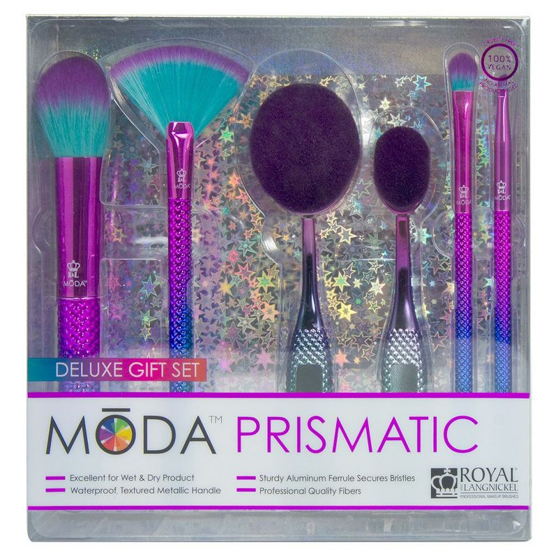 MODA Brush Prismatic 6pc Deluxe Gift Makeup Brush Set
