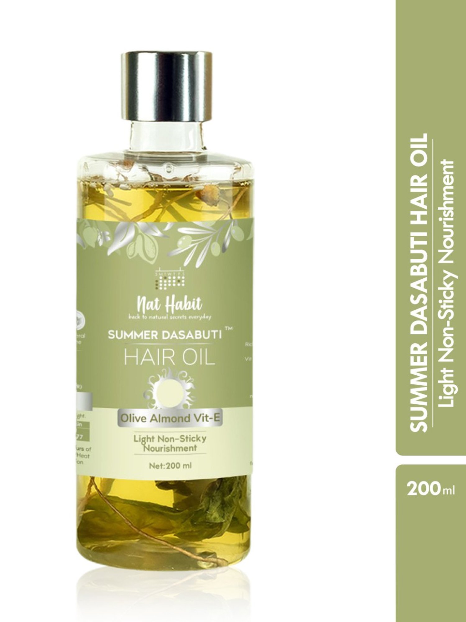 Nat Habit Summer Dasabuti Olive Almond Vit-E Hair Oil - 200 ml