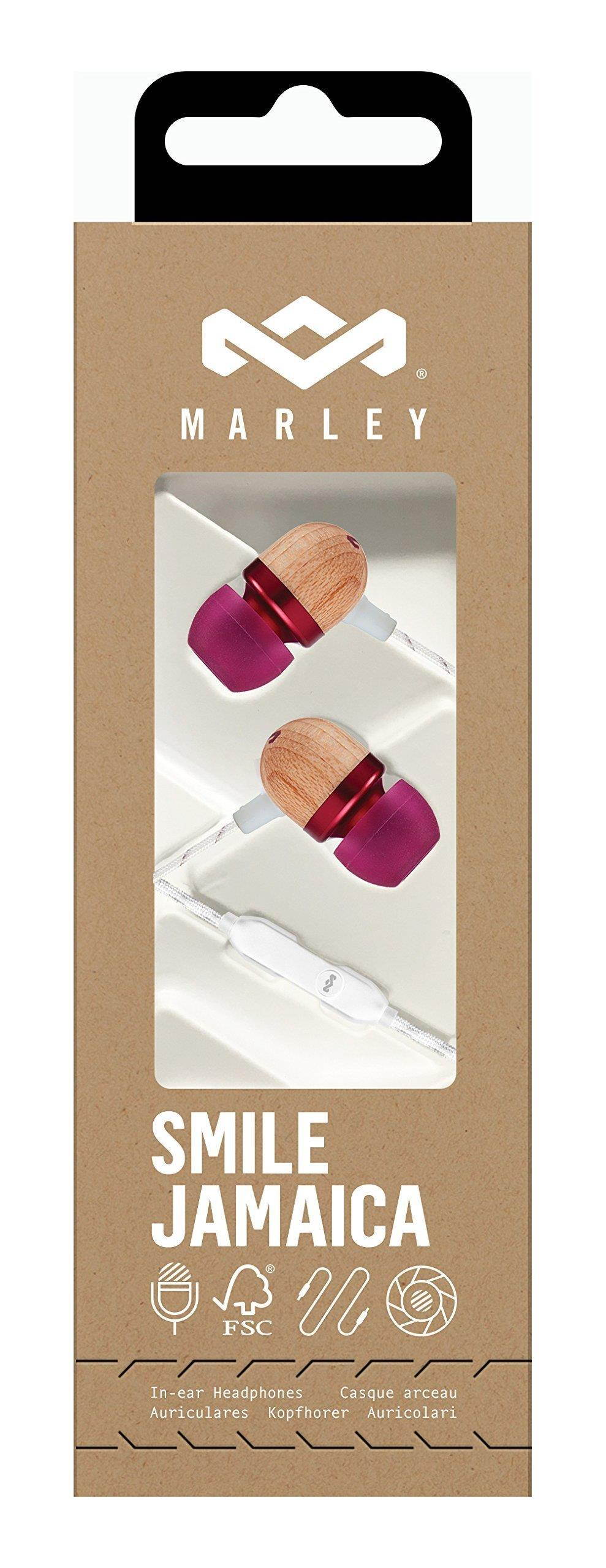 House Of Marley Smile Jamaica In-Ear Wired Headphones with Mic, Midnight, EM-JE041-MI