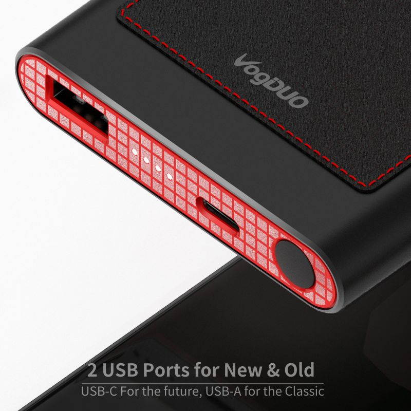 VogDUO Power Go, 10000mAh Power Bank, USB-C, Ultra-Compact, Fast charging, External Battery for iPhone, iPad, Samsung Galaxy, Android, AirPods Pro, Black