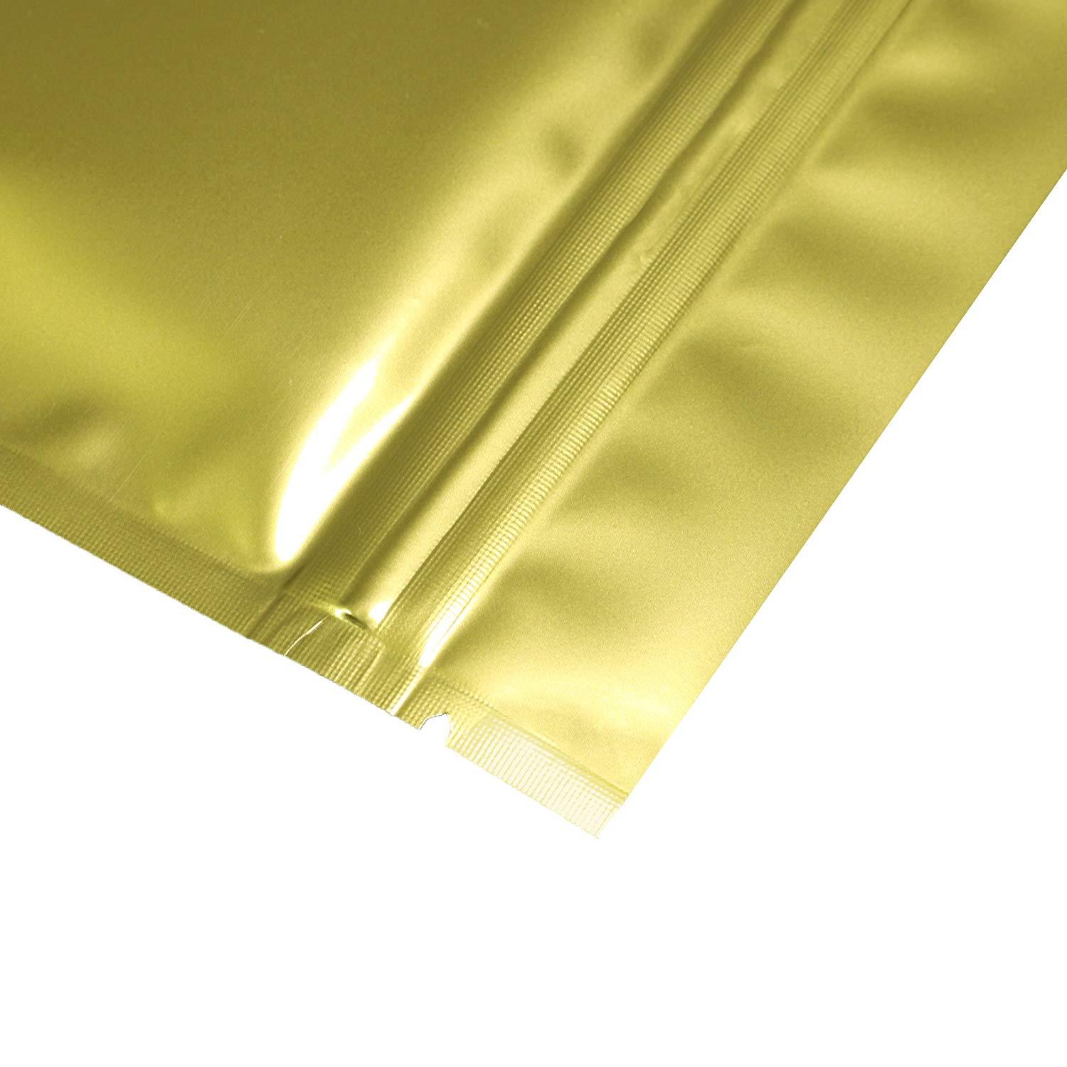 QQ Studio 100pcs Double-Sided Glossy Metallic Mylar Flat Packaging Ziplock Bags (3.3" x 5.1", Glossy Mixed)