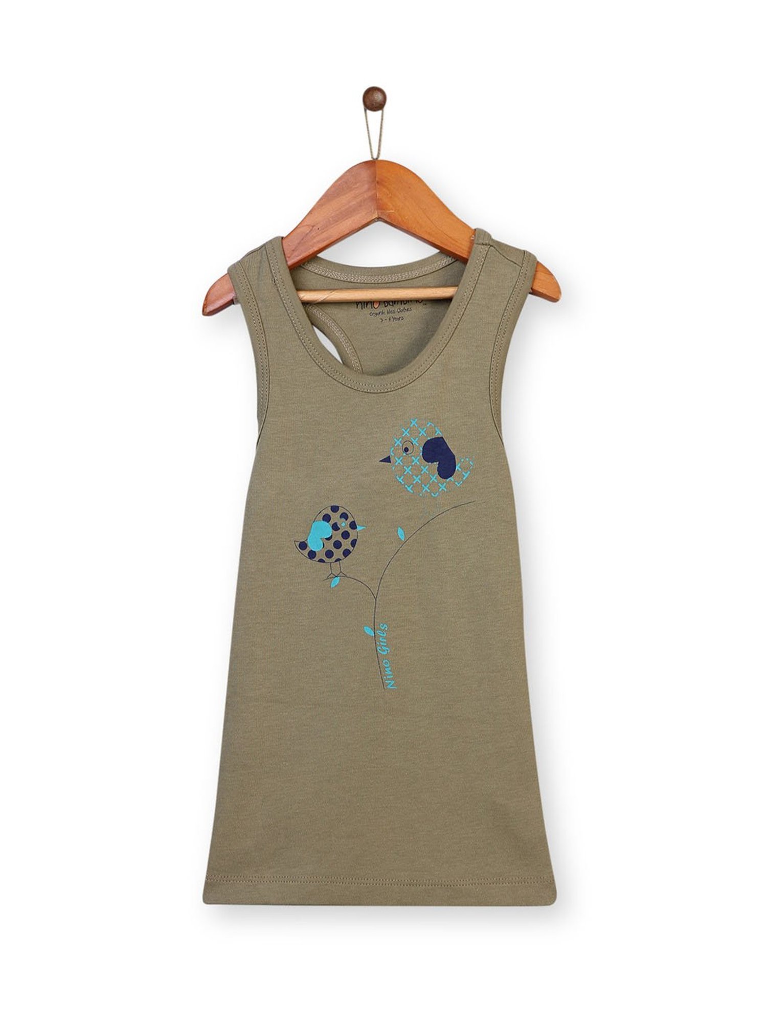 Nino Bambino Kids Green Solid Tank Top