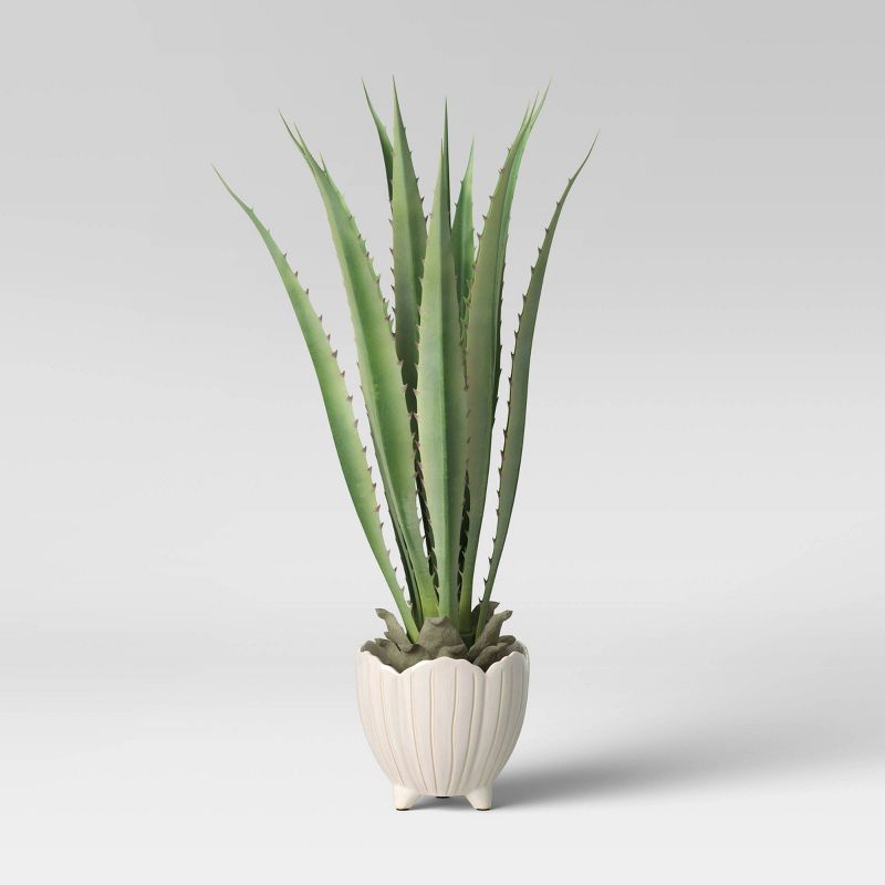 8" Earthenware Planter White Petal - Opalhouse™