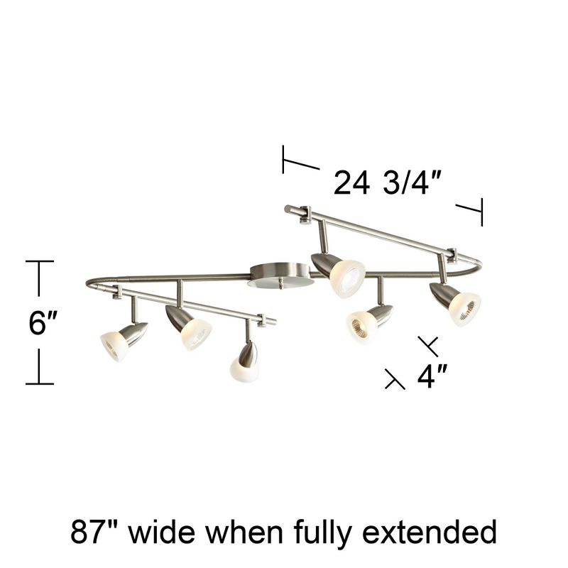 Pro Track Flex Rave LED 6-Light Satin Chrome Track Fixture