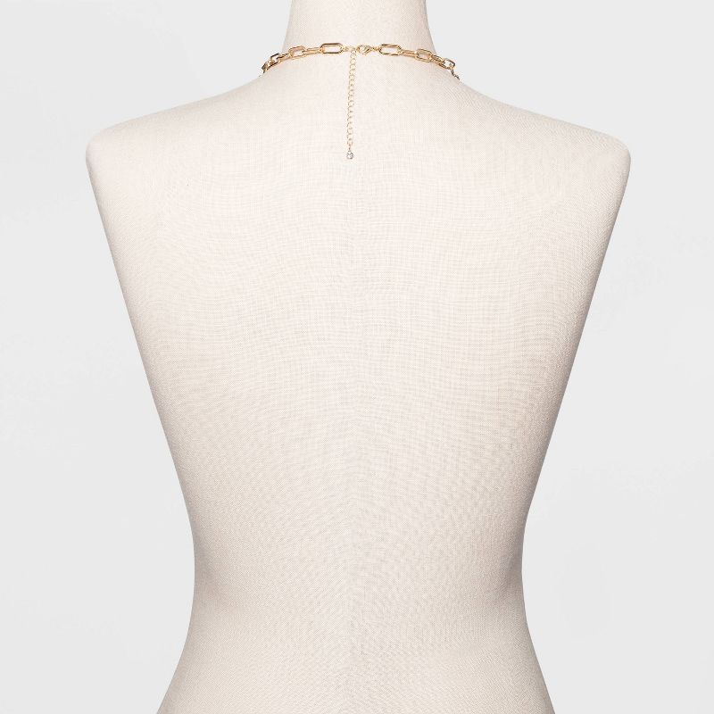 Linked Chain and Discs Long Necklace - A New Day™ Gold