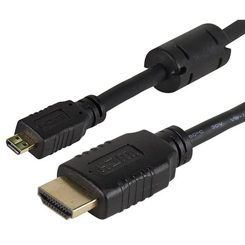Monoprice High Speed HDMI Cable - 1.5 Feet - Black | With HDMI Micro Connector, 4K @ 24Hz, 10.2Gbps, 34AWG