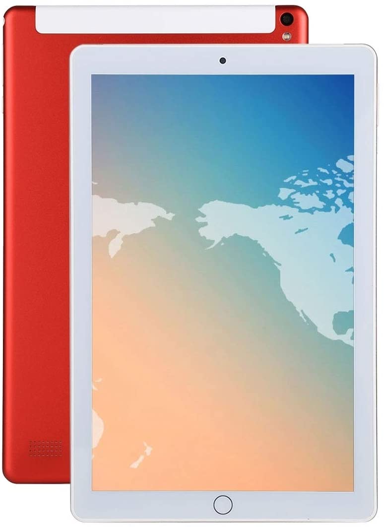 10-inch Tablet PC, Android 9.0 Pie Tablet with 1.3 GHz Quad-core Processor, 8 GB RAM 128 GB storage, Support 3G/WiFi, Bluetooth, Dual Cameras(Red)