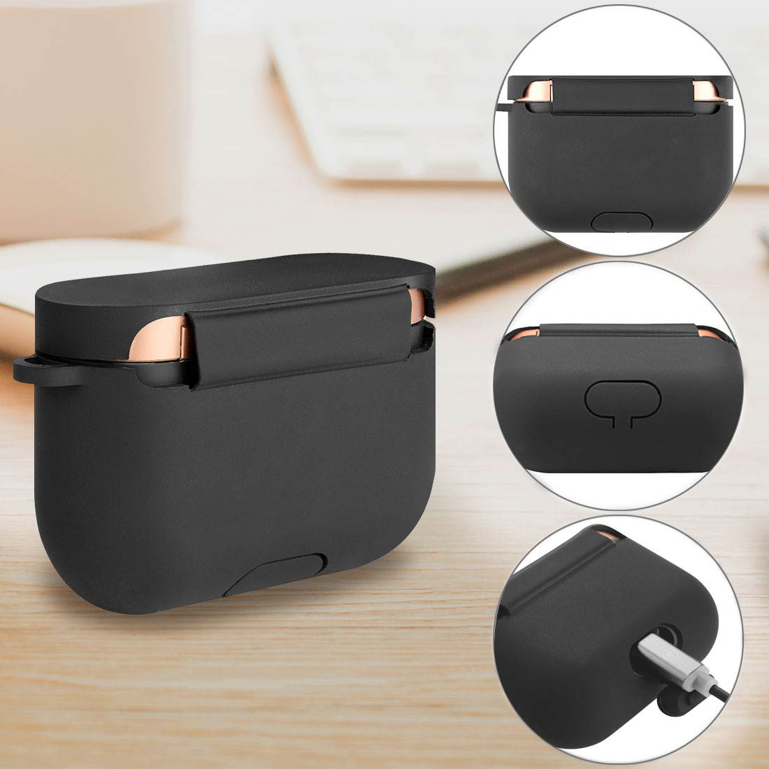 Geekria Silicone Case for Sony WF-1000XM3, WF1000XM3 S, WF1000XM3 B Truly Wireless Noise Canceling Earphone, Earbud Protection Pouch Cover with Keychain, LED Visible