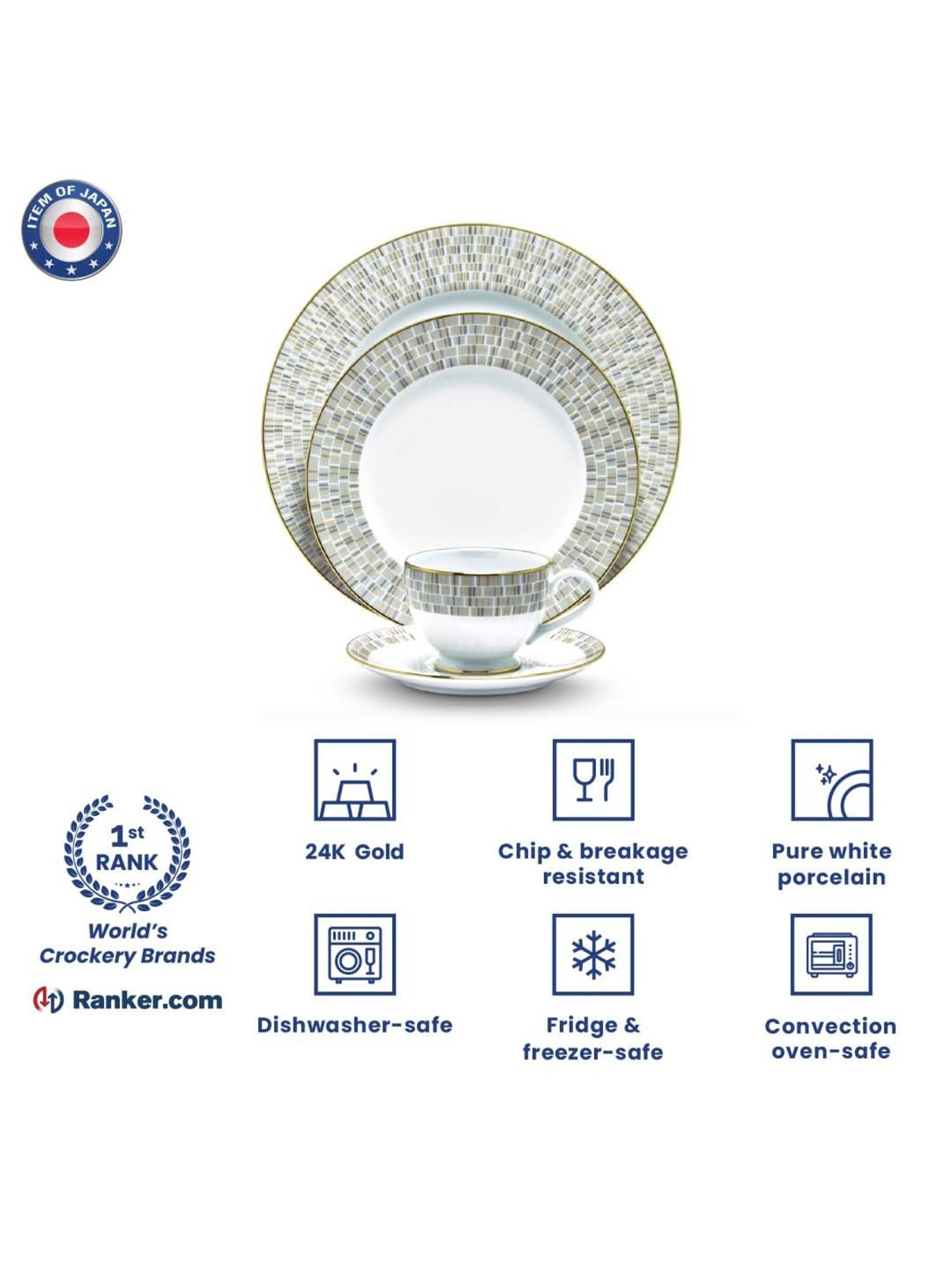 Noritake Ville De Lumiere White & Beige Porcelain Dinner Set