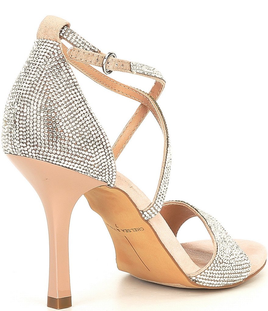 Chelsea & Violet Queen Rhinestone Embellished Strappy Dress Sandals