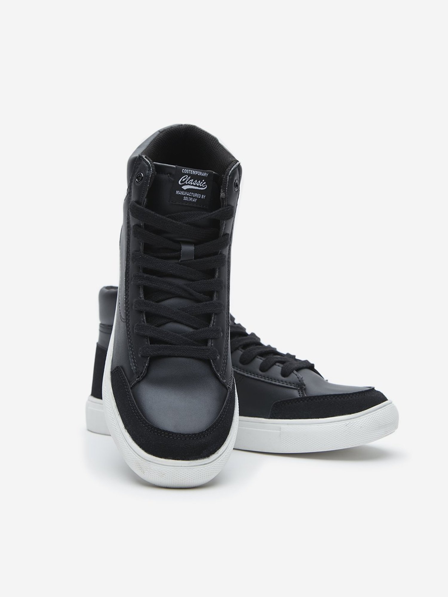 SOLEPLAY by Westside Black Solid High-Top Boots