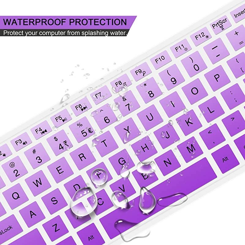 Cover skin for Dell KM636 Wireless KeyboardDell KB216 Wired KeyboardDell Optiplex 525030503240546074507050Dell Inspiron AIO 347536703477allin one desktopGradualpurple+Clear