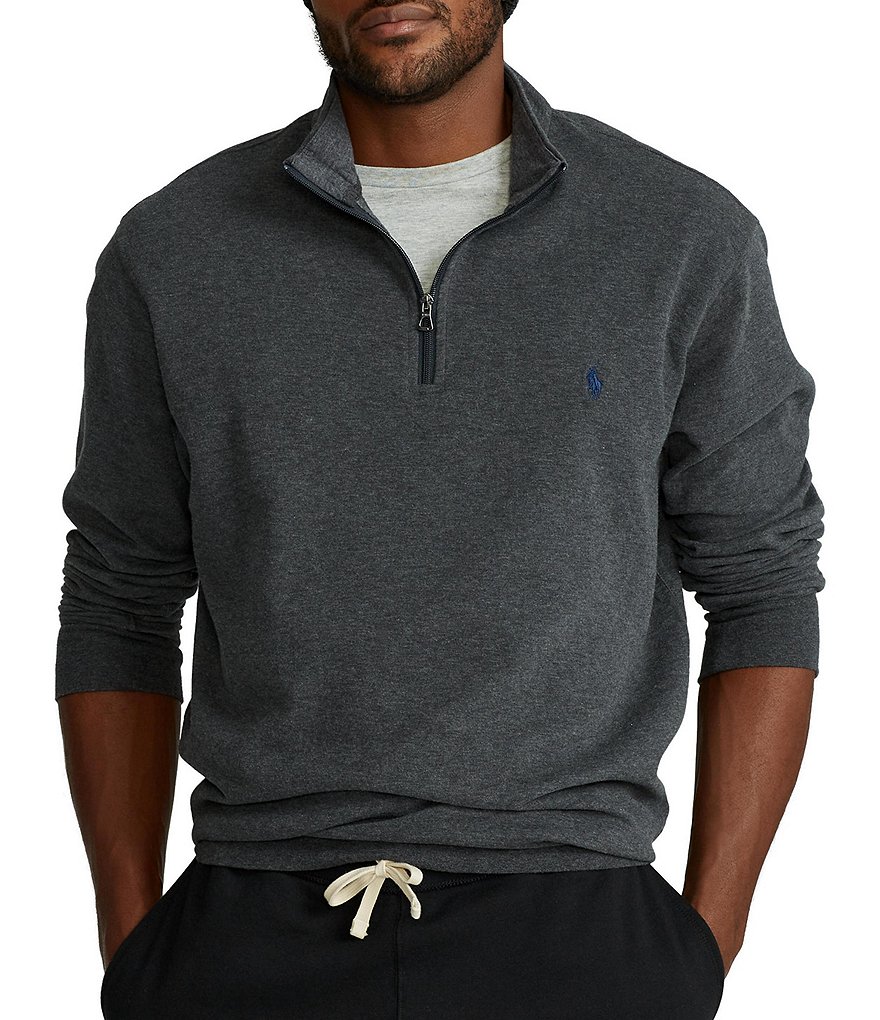 Cutter & Buck Big & Tall Traverse Stripe Performance Stretch Half-Zip Pullover