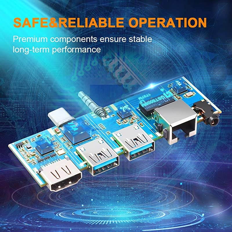 Surface Go Docking Station, USB C Hub HDMI Adapter 5 in 1 Type C Hub with 1000M RJ45 Ethernet, 4K USB C to HDMI, 2 USB 3.0 Ports, Audio/Mic Output(Headset) for Microsoft Surface Go(2018)