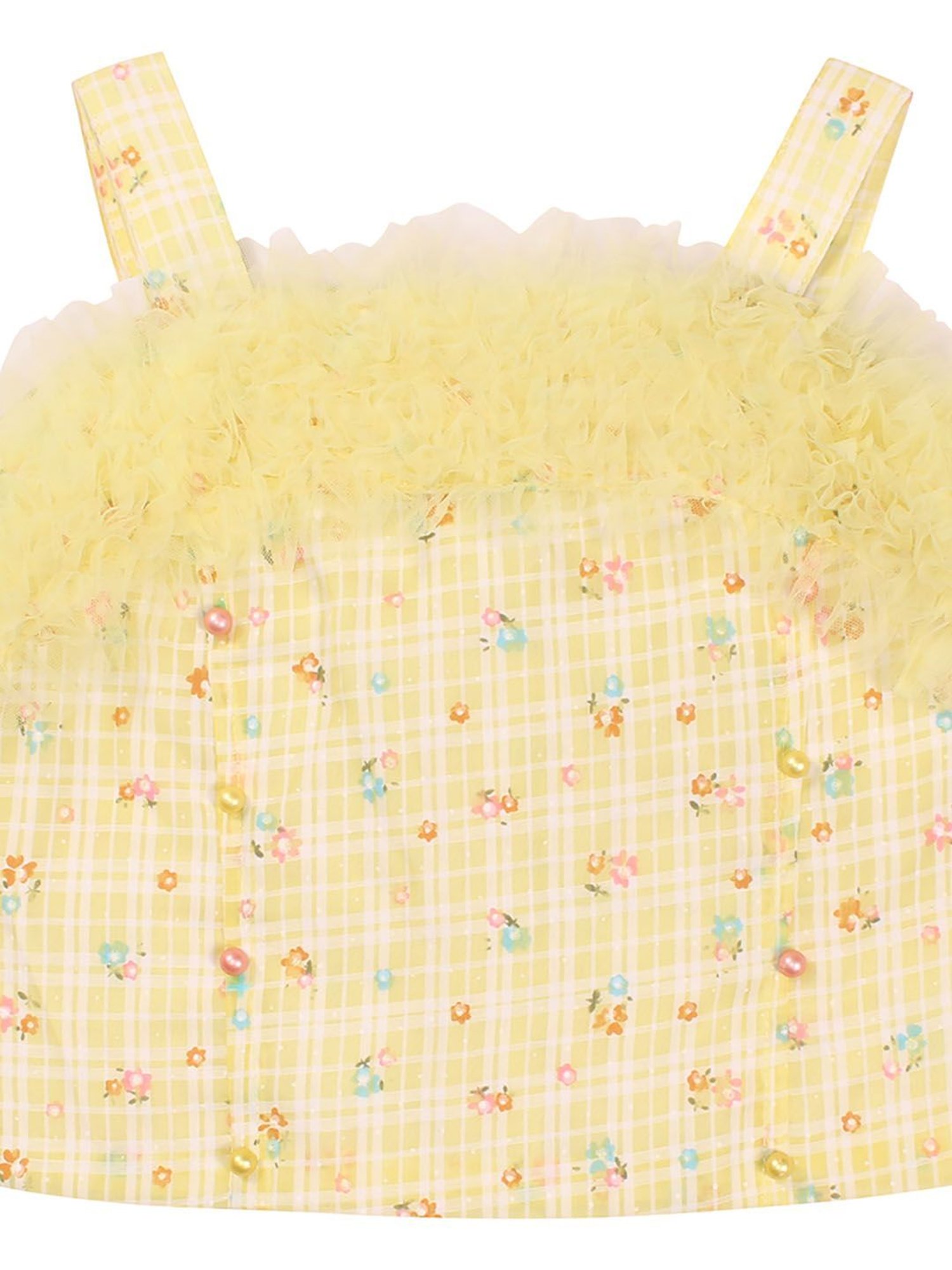 Cutecumber Kids Yellow Checks Top