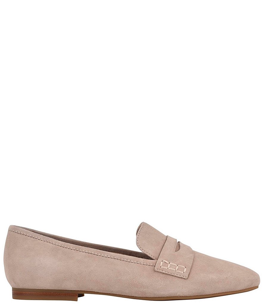 Calvin Klein Fancy Suede Square Toe Penny Loafers