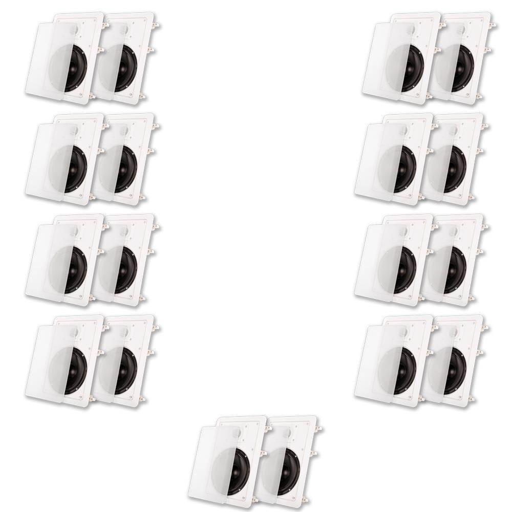 Acoustic Audio MT6 Flush Mount In Wall Speakers with 6.5" Woofers 9 Pair