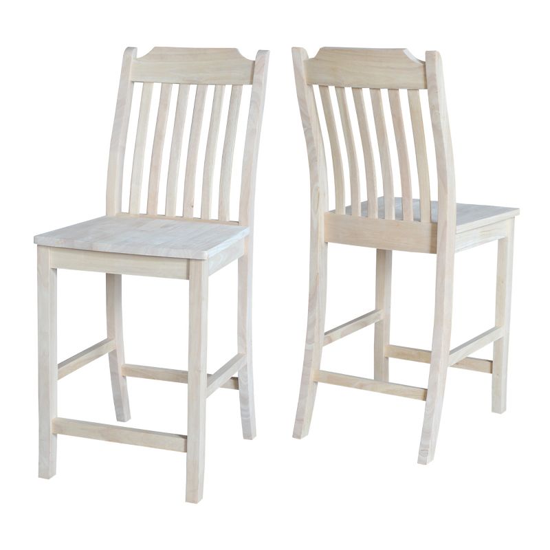 24" Mission Counter Height Barstool Unfinished - International Concepts