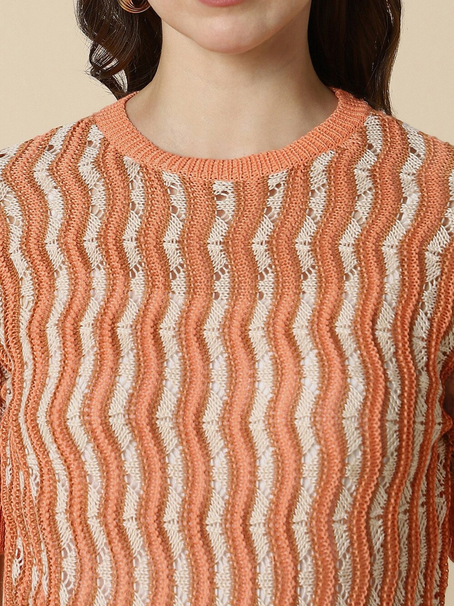 Allen Solly Orange Self Design Top