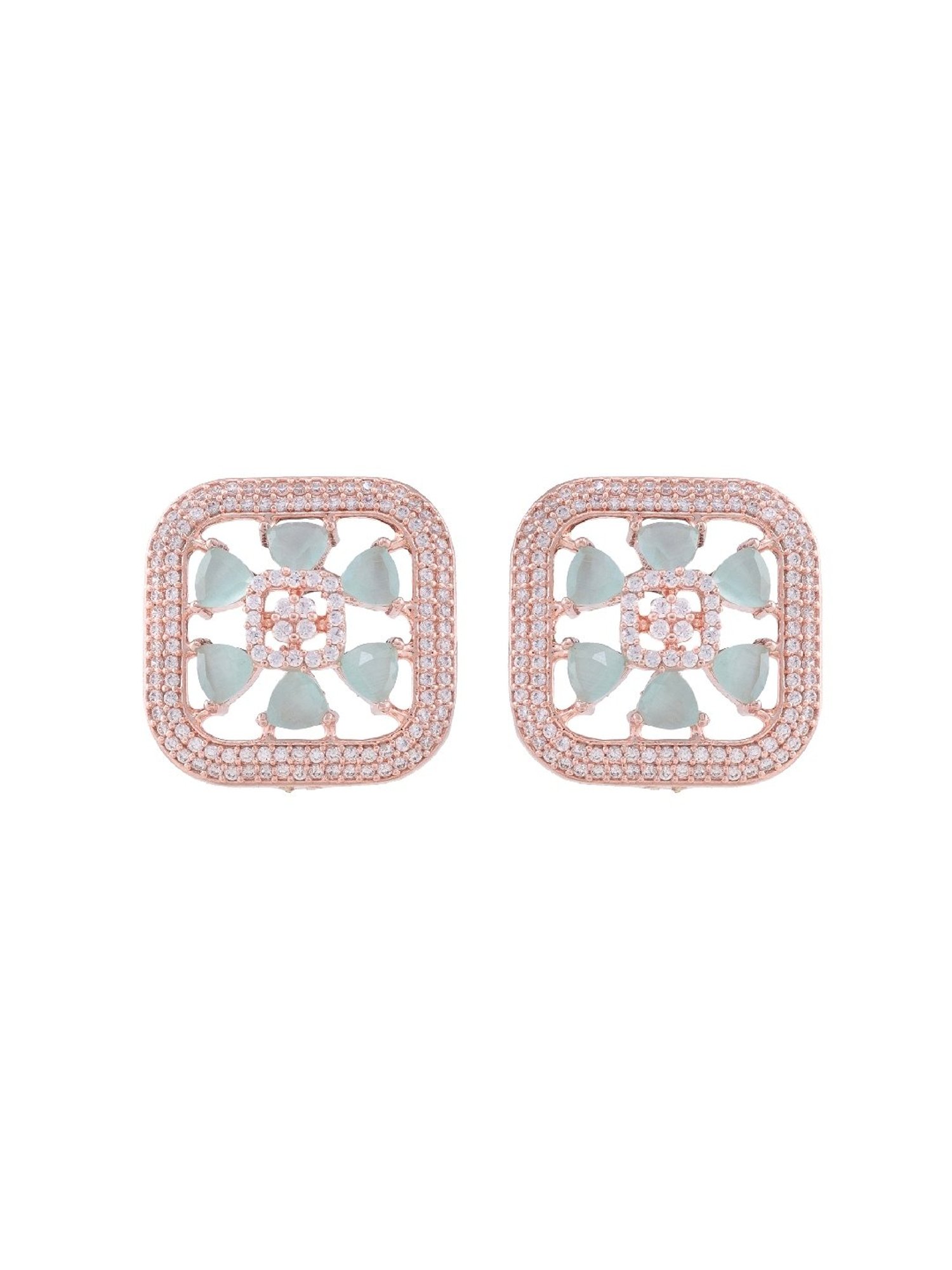 Saraf RS Jewellery studs light blue AD studded small earrings
