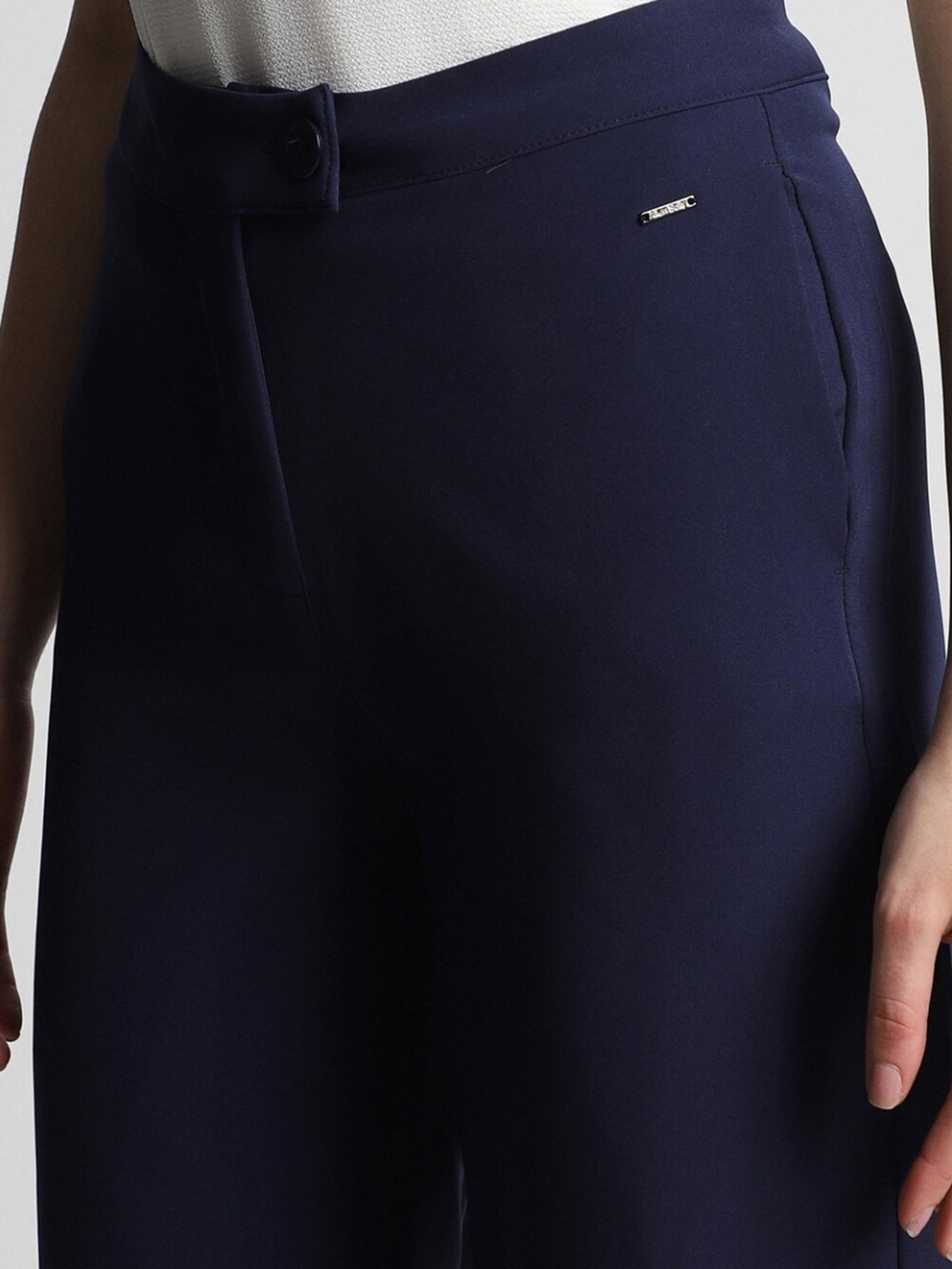 Allen Solly Navy Regular Fit Formal Pants