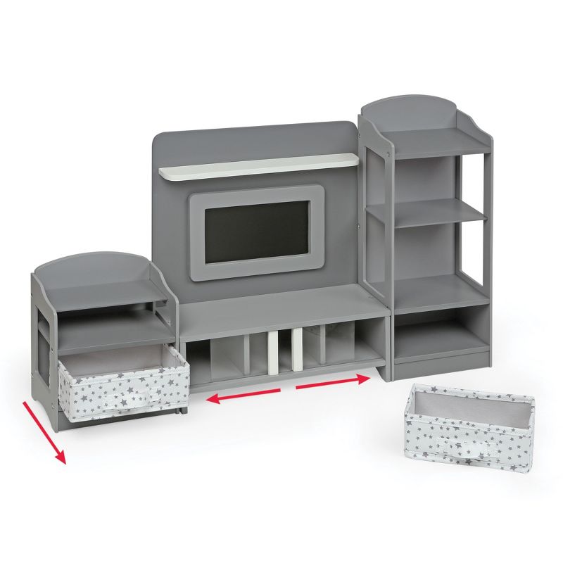 Media Room Furniture Set for 18" Dolls - Gray/White