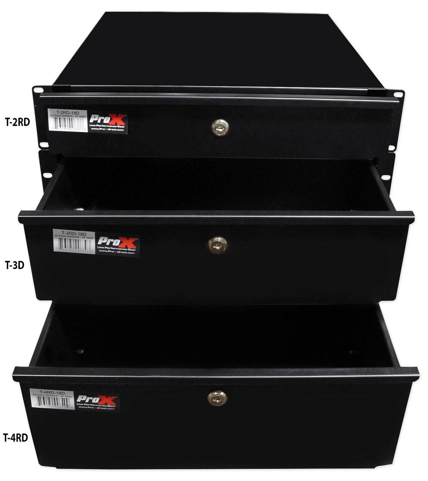 ProX T-3RD-18 Heavy Duty 18" Deep 3U Metal Locking Rackmount Drawer For 19" Rack