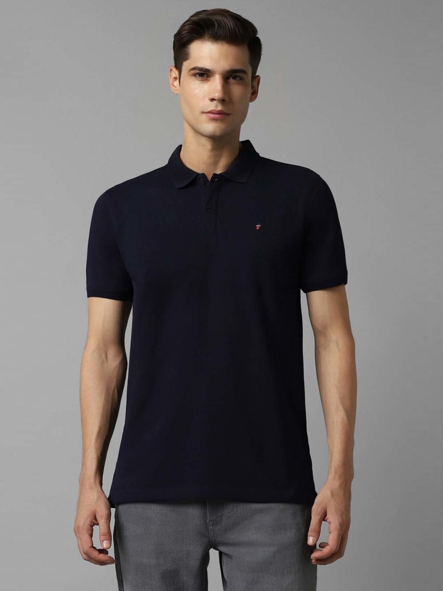 Louis Philippe Navy Slim Fit Polo T-Shirt