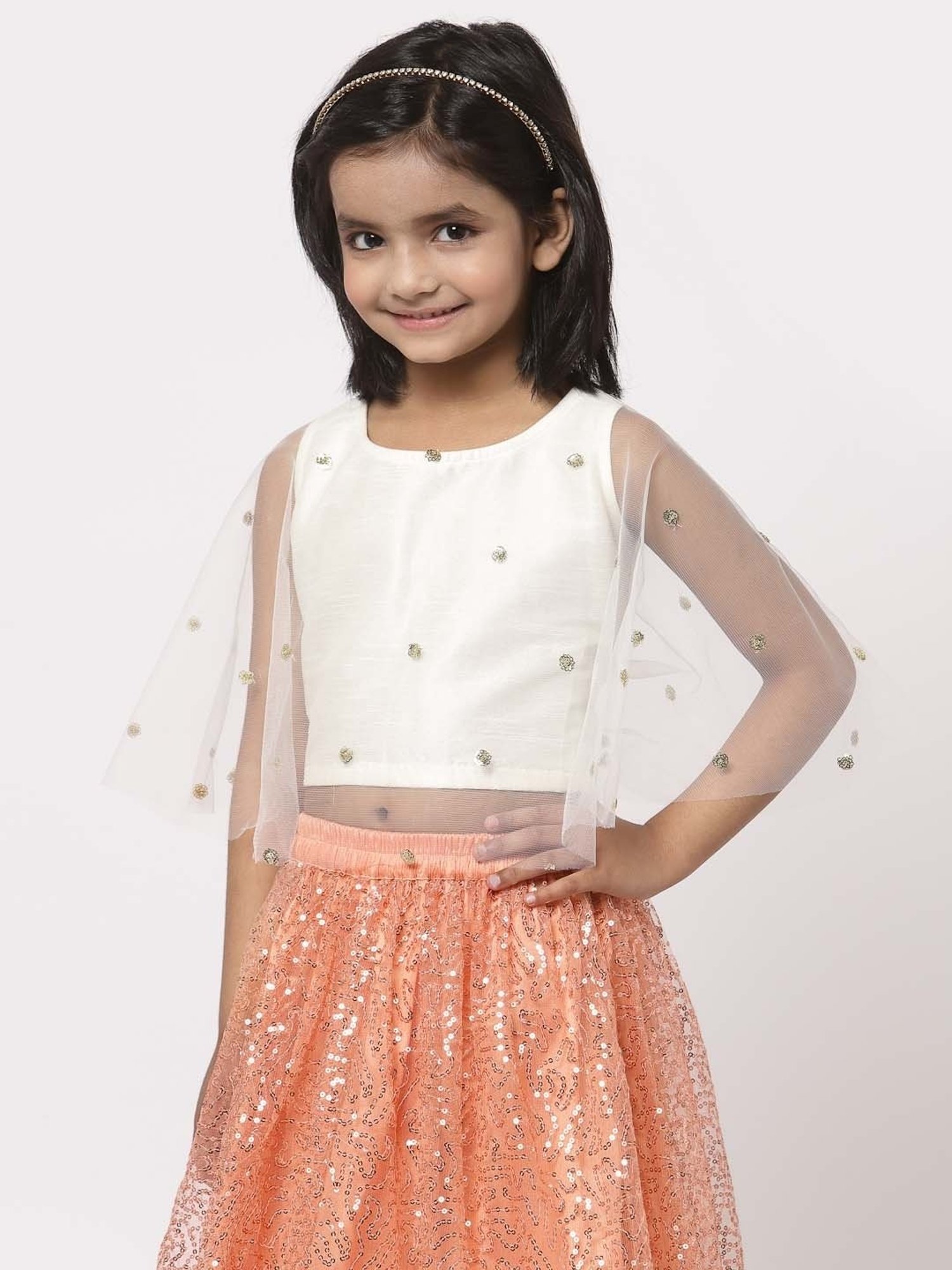 studiorasa Kids White Sequence Top