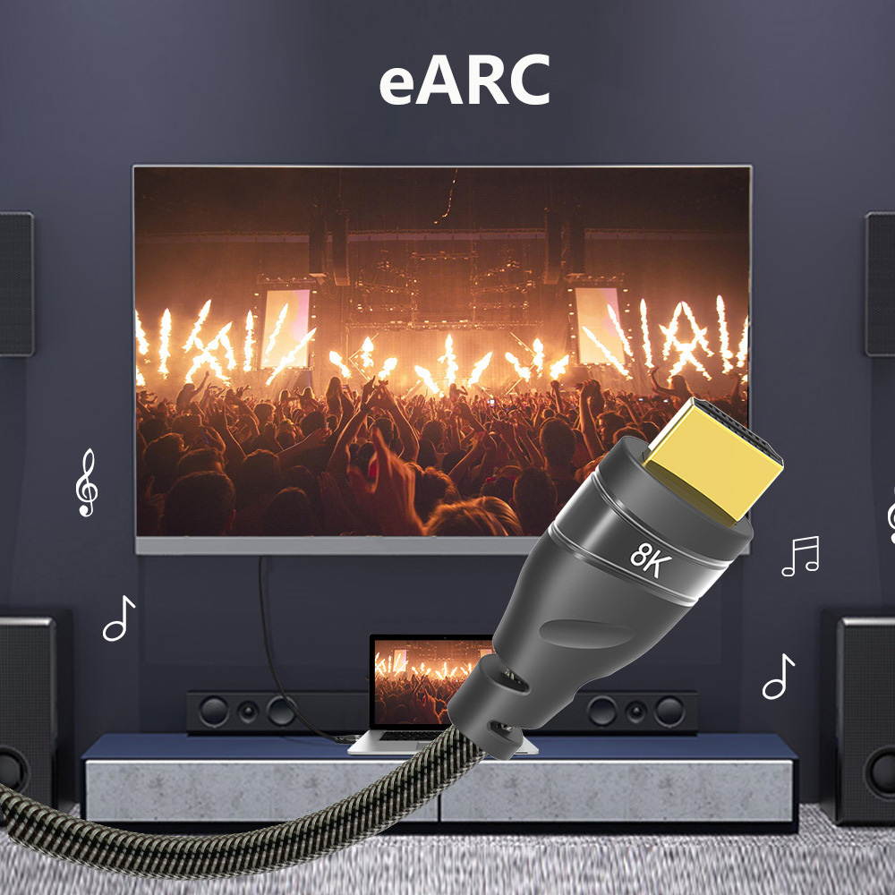 HDMI to HDMI (HDMI2.1) Cable 8K@60Hz 4K@120Hz Nylon Braided Cable For Video PC Laptop TV