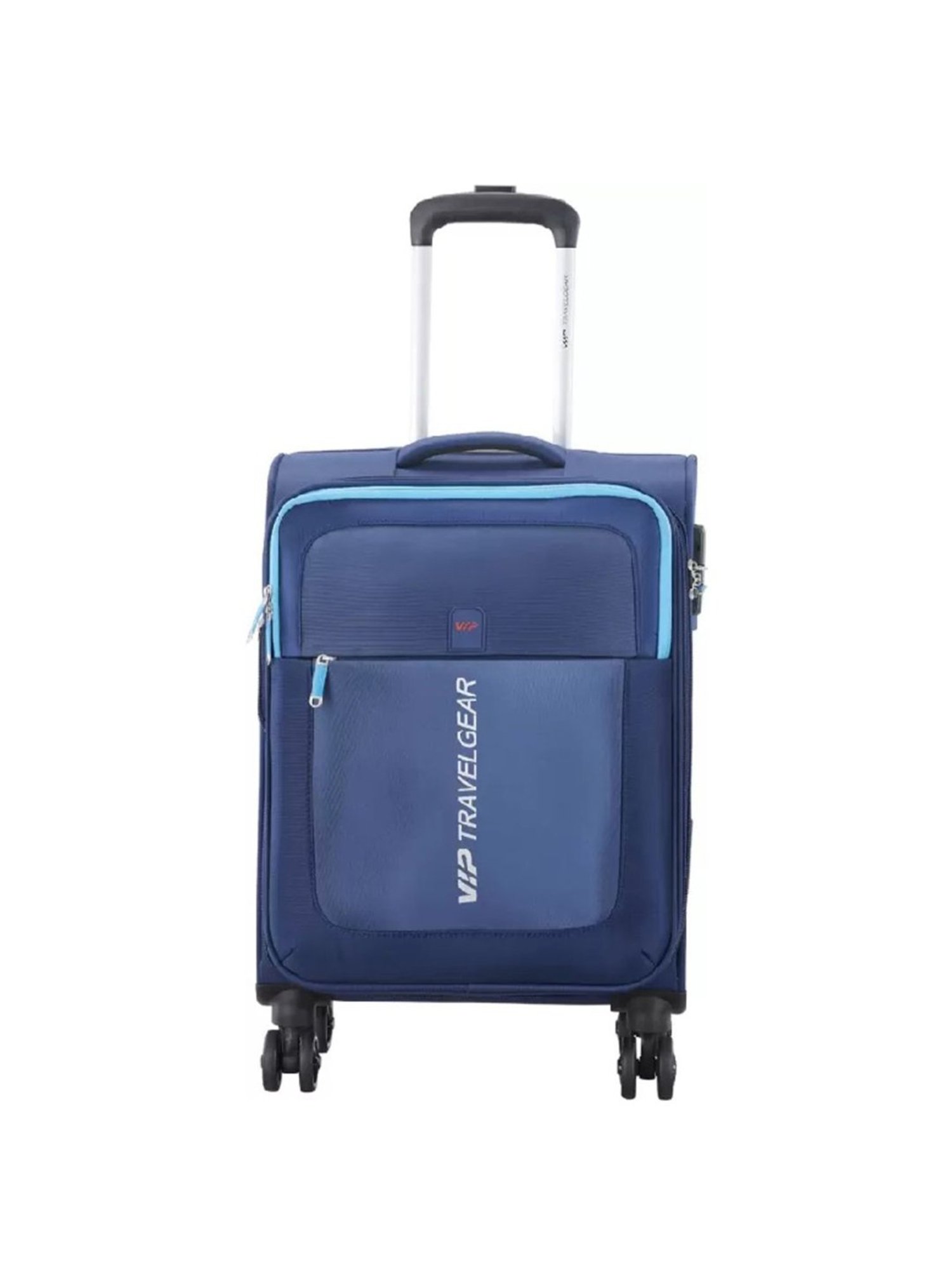 VIP Suprema Blue Solid Soft Cabin Trolley Bag - 24 cm