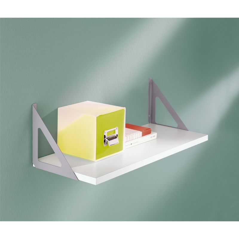 Dolle Lite Shelf Silver TRI Shelf Bracket Set - white