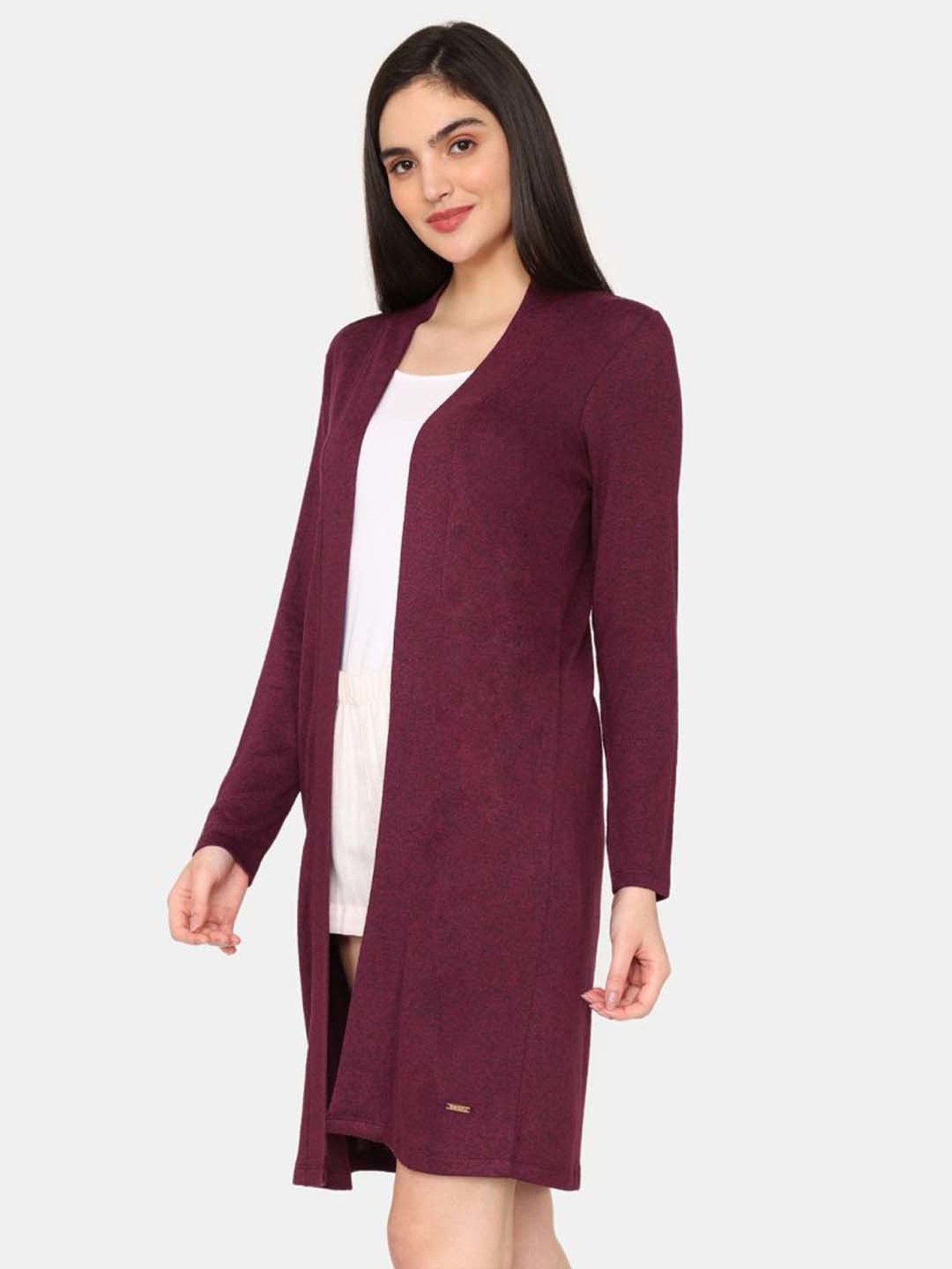 Akkriti by Pantaloons Off-White Self Pattern Shrug