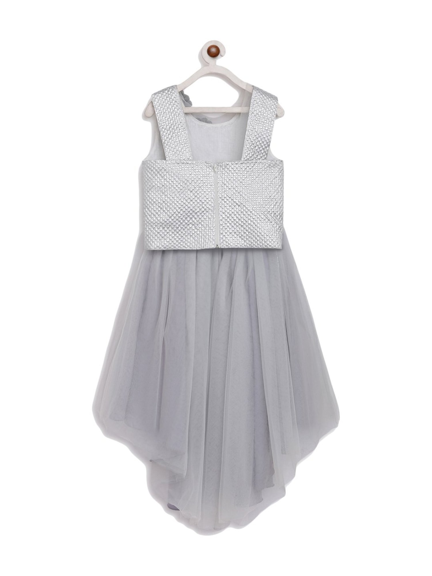 Butterfly Blush Kids Grey Applique Dress