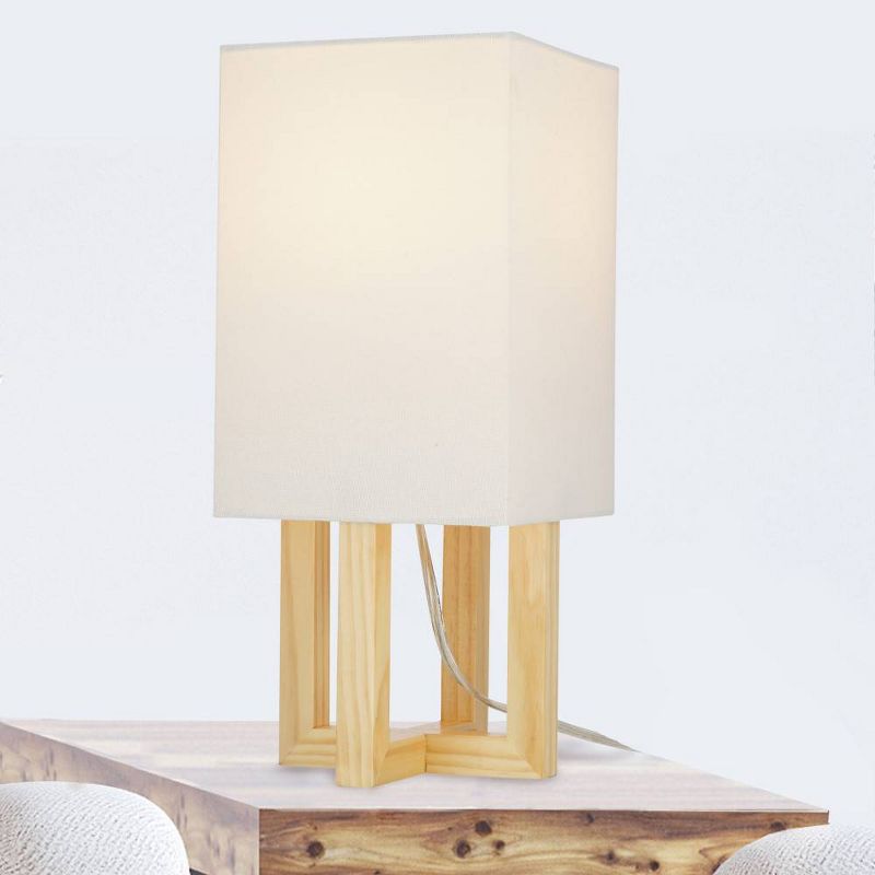 15" Square MDF Table Lamp (Includes LED Light Bulb) Natural - Cresswell Lighting