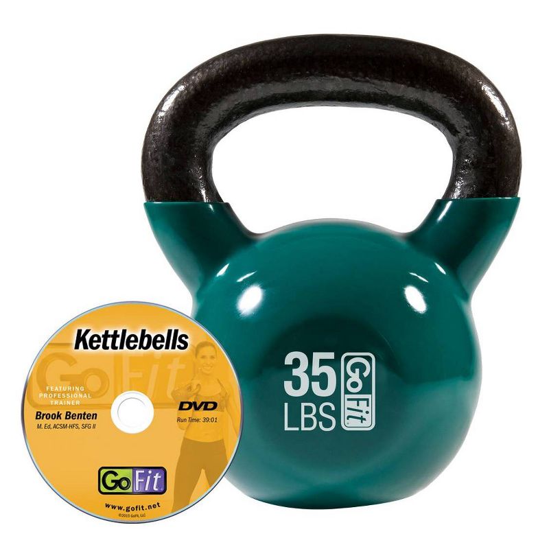 GoFit Kettlebell with Core DVD - Green (35 lbs.)