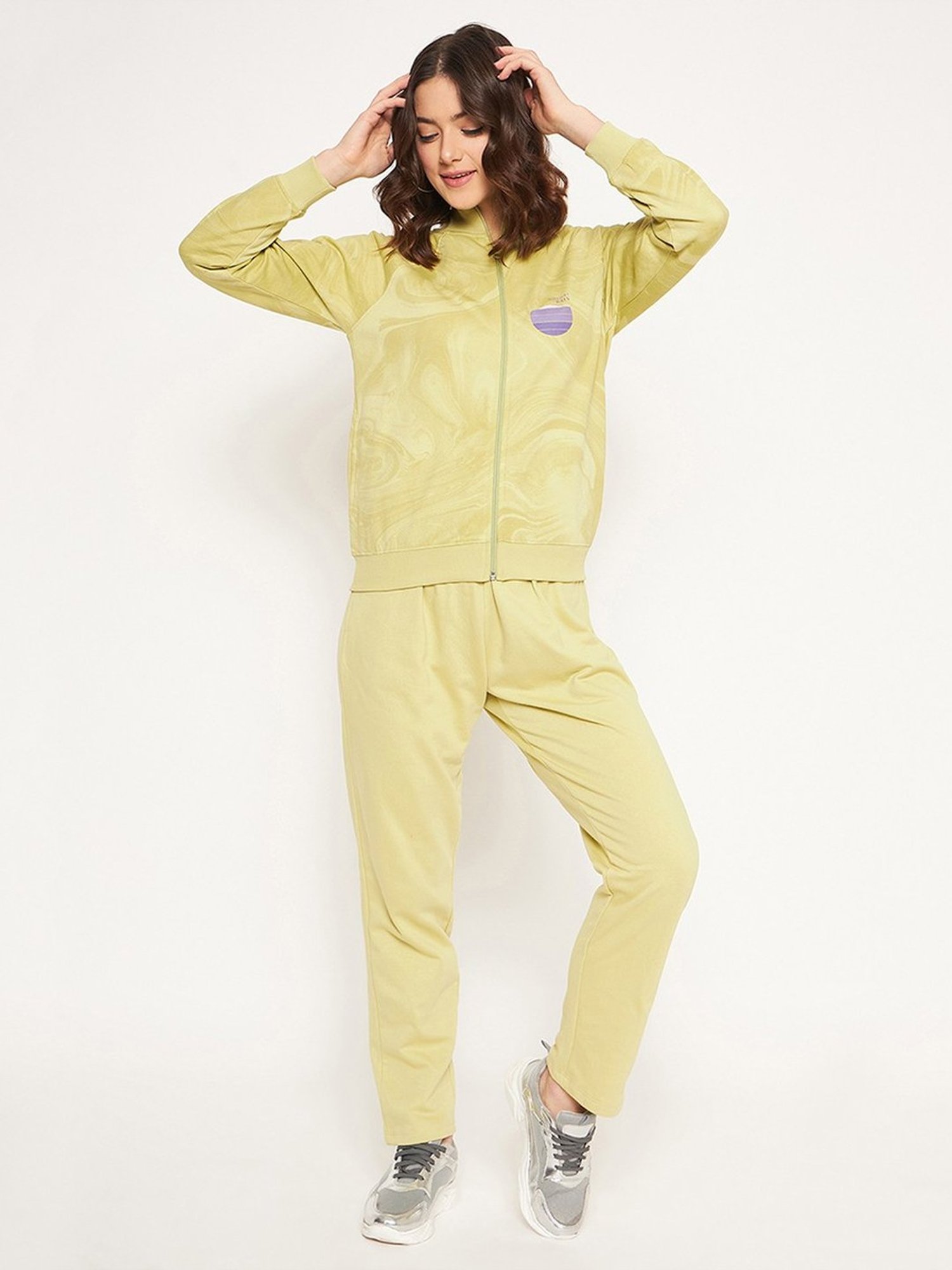 MADAME M Secret Green Printed Sports Tracksuit