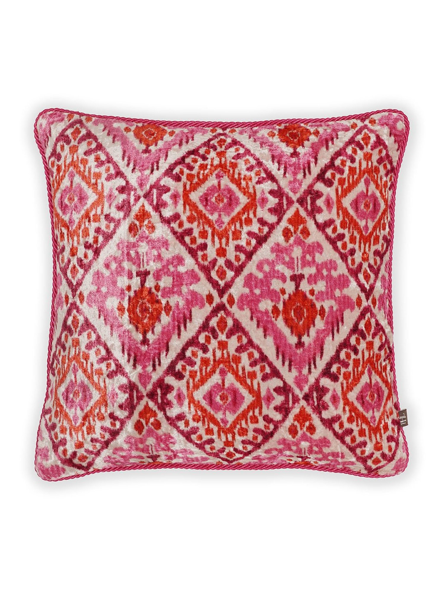 Pure Home and Living Pink Cotton Digital Print Cushion Cover