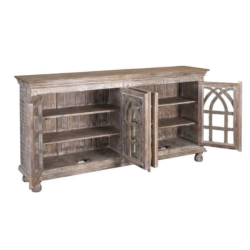 Chancel 4 Door Media Credenza TV Stand for TVs up to 76" White - Treasure Trove Accents