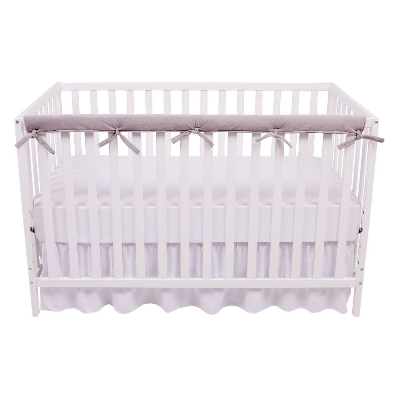 Trend Lab Short Gray Fleece Narrow Crib Rail Cover