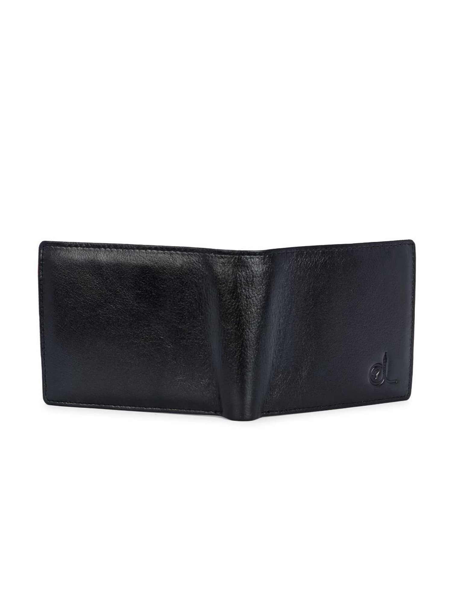 Clog London Black Leather Small Bi-Fold Wallet for Men