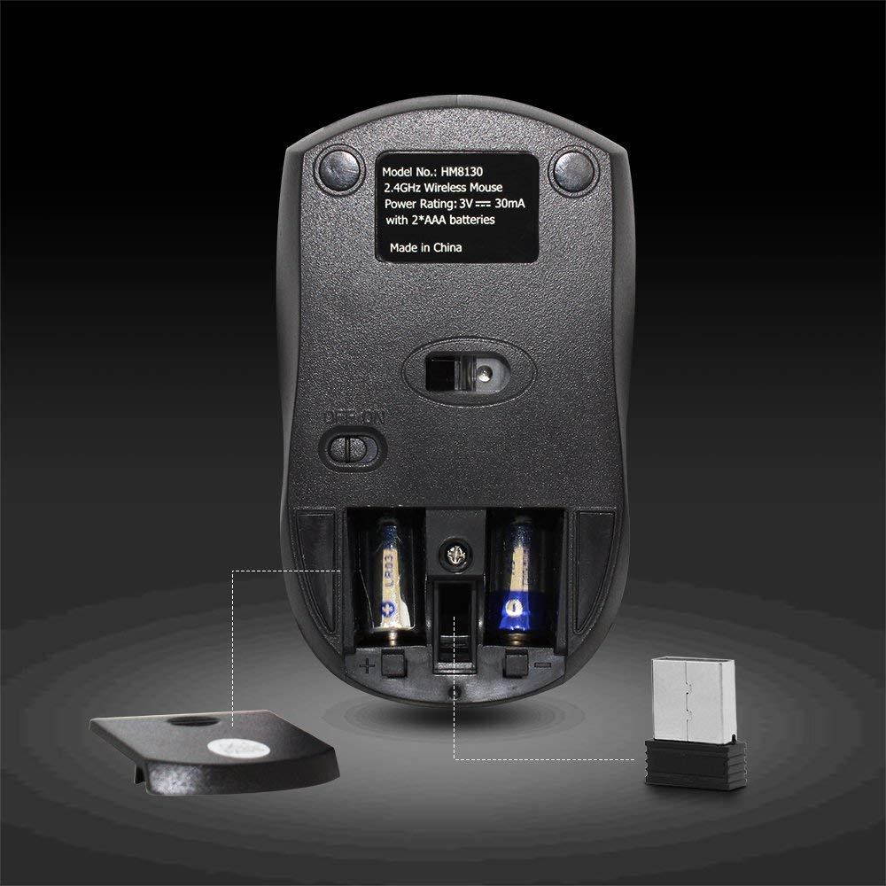 Yafox HM8130 Computer Mouse High-Precision Wireless Optical Mouse for Laptops and PC's. (Pink)