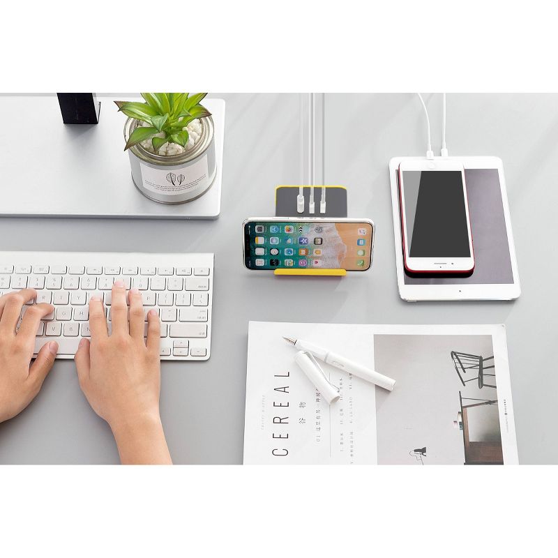 MyDesktop 29W Wireless Charging Stand with 3 USB Ports and 2 Power Outlets