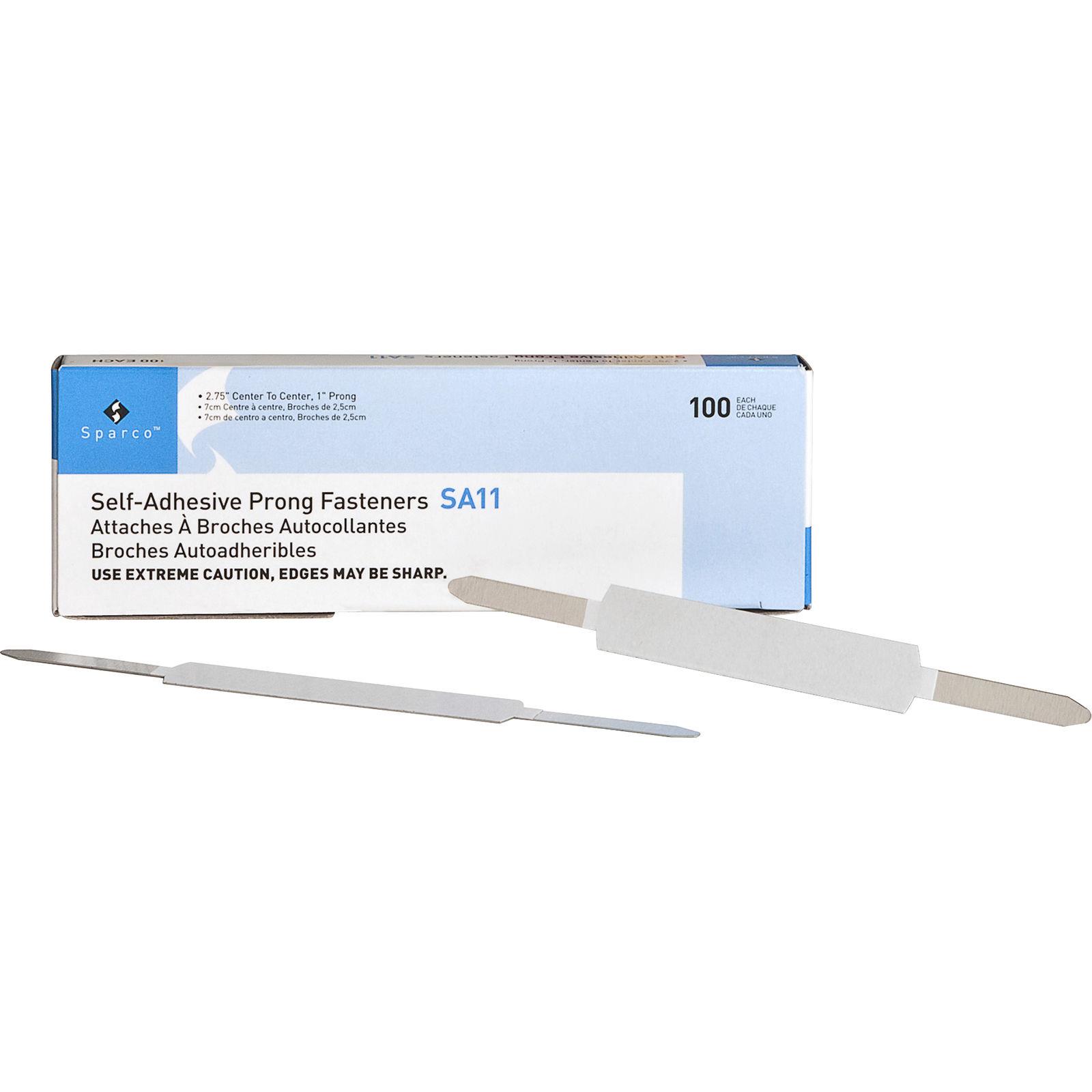 Sparco Self-adhesive Folder Fasteners - 2.75" Length - 240 Sheet Capacity - 100