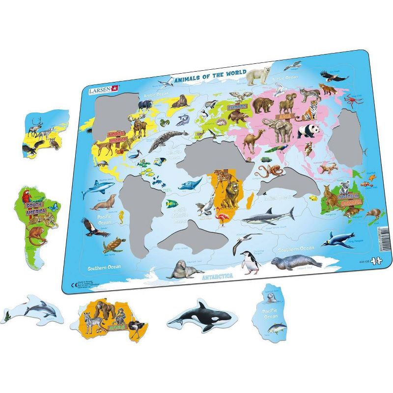 Larsen Puzzles Animals of the World Kids Jigsaw Puzzle - 28pc