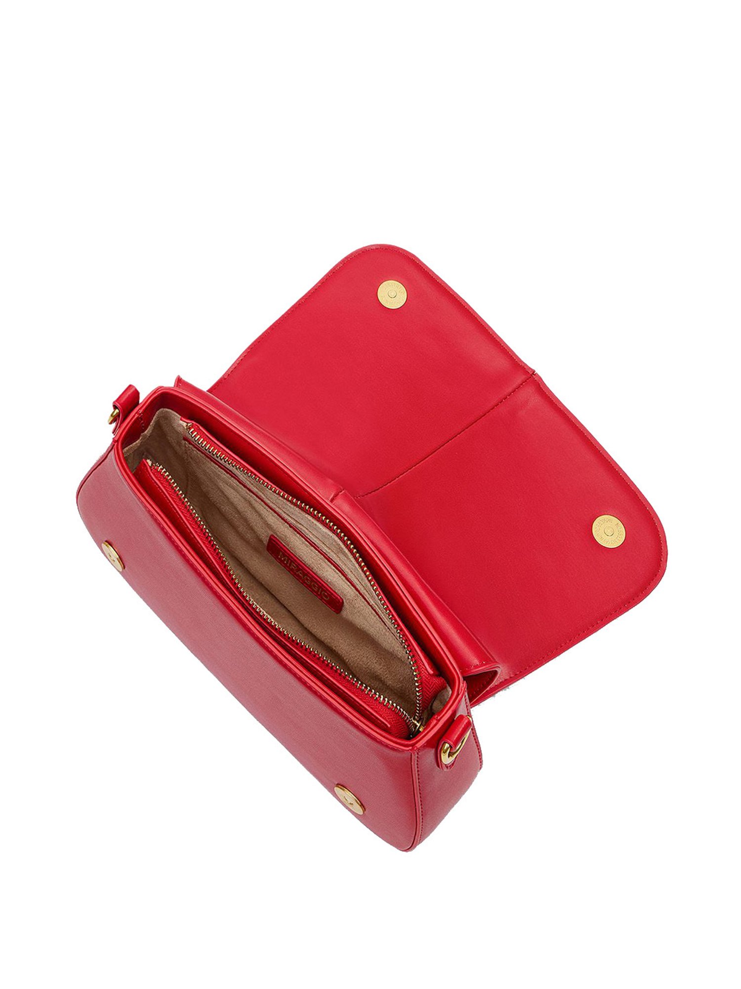 Miraggio Date Red Faux Leather Solid Shoulder Handbag